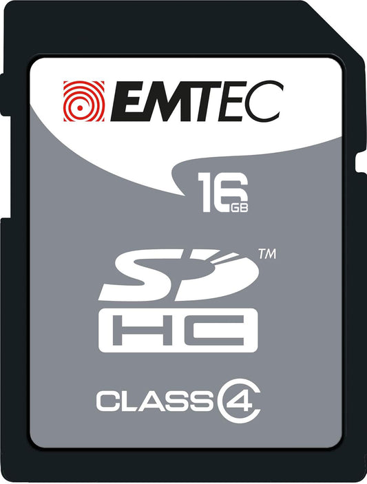 Emtec EliteSilver SDHC Memory Card, 16Gb, Class 4 ECMSD16GHC4