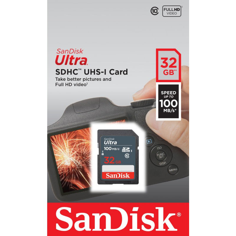 SDHC-Speicherkarte SanDisk Ultra, 32Gb, Klasse 10 SDSDUNR-032G-GN3IN