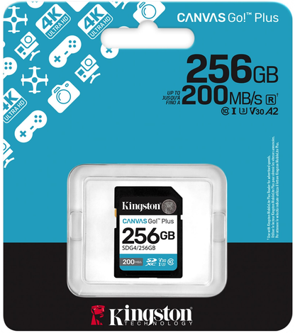 SDXC Speicherkarte Kingston Canvas Go Plus, 256GB, Klasse 10 / UHS-1 U3 SDG4/256GB