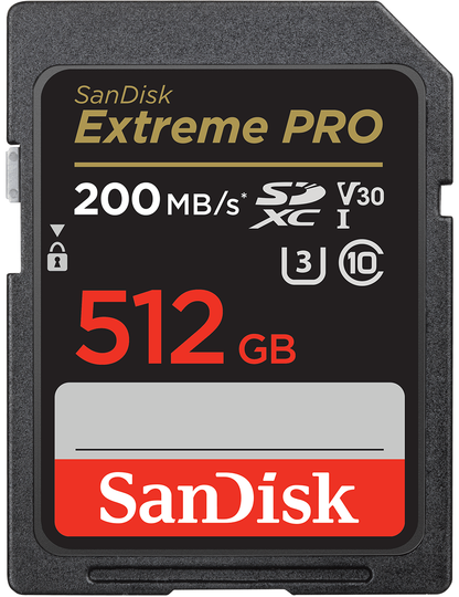 SDXC Speicherkarte SanDisk Extreme Pro, 512GB, Klasse 10 / UHS-1 U3 SDSDXXD-512G-GN4IN
