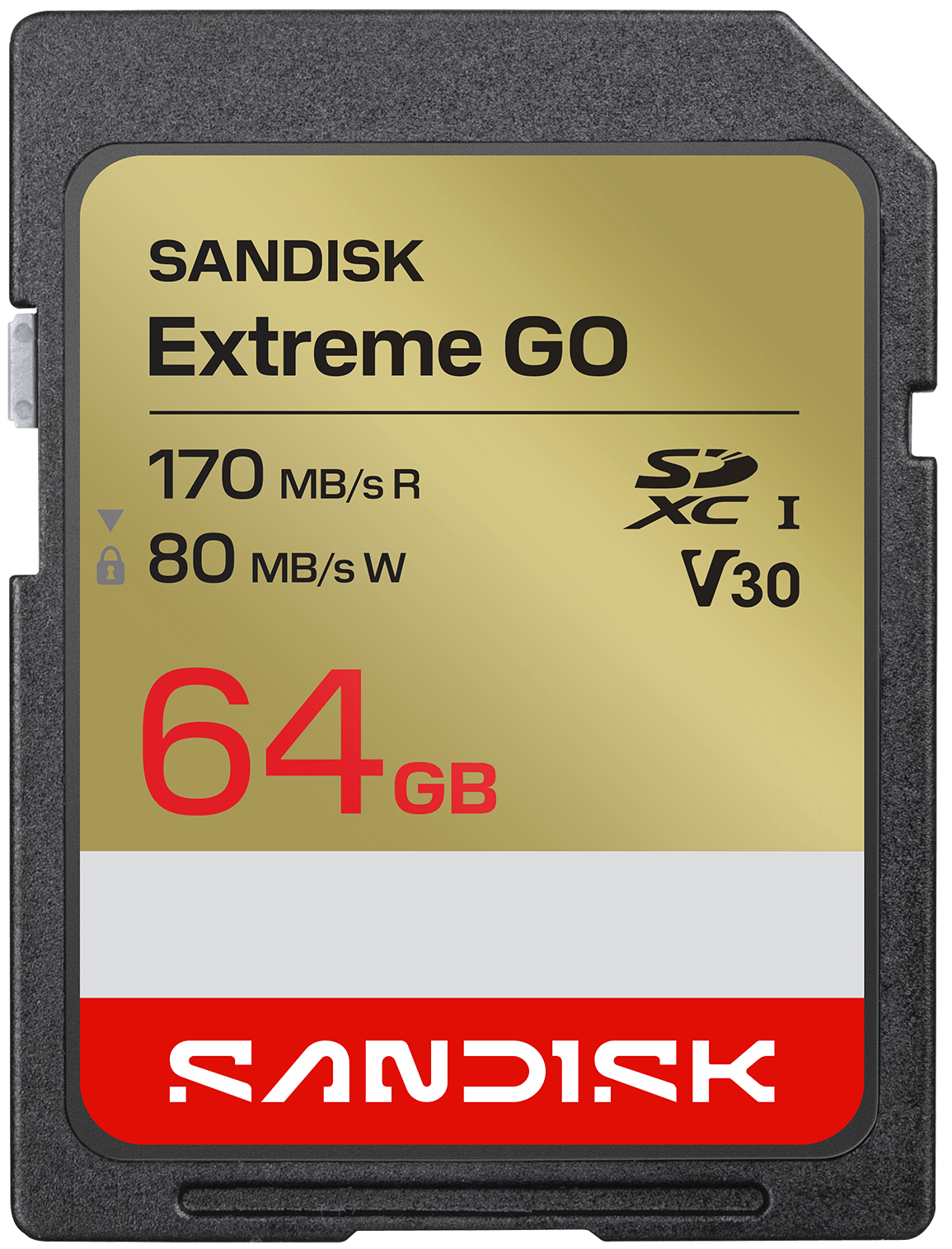 SDXC Speicherkarte SanDisk Extreme Go, 64GB, Klasse 10 / UHS-1 U1 SDSDXGN-064G-GNCIN
