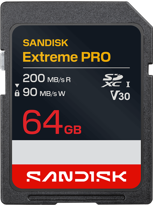 SanDisk Extreme Pro SDXC-Speicherkarte, 64 GB, Klasse 10 / UHS-I U3 SDSDXXU-064G-GUCIN