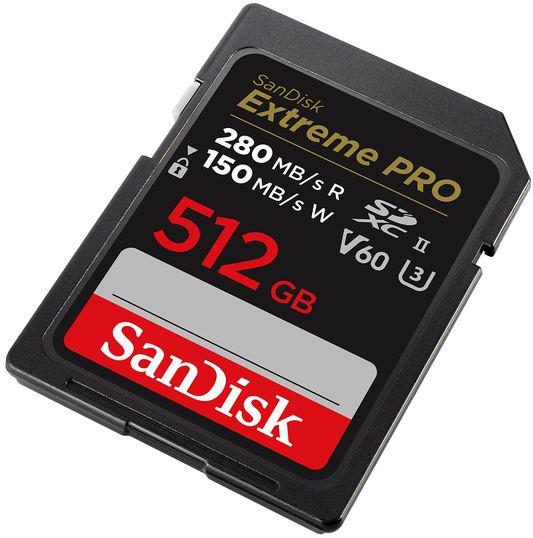 SDXC Memory Card SanDisk Extreme Pro, 512GB, Class 10 / UHS-2 U3 SDSDXEP-512G-GN4IN