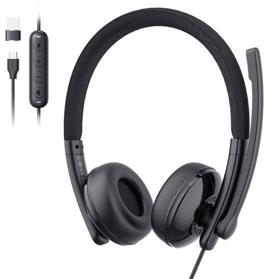 USB-C / USB-A Callcenter-Headset EMEET GeniusCall HS50, Schwarz