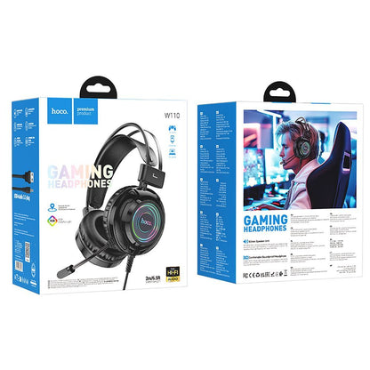 Gaming-Kopfhörer 3,5 mm HOCO W110, RGB, Schwarz