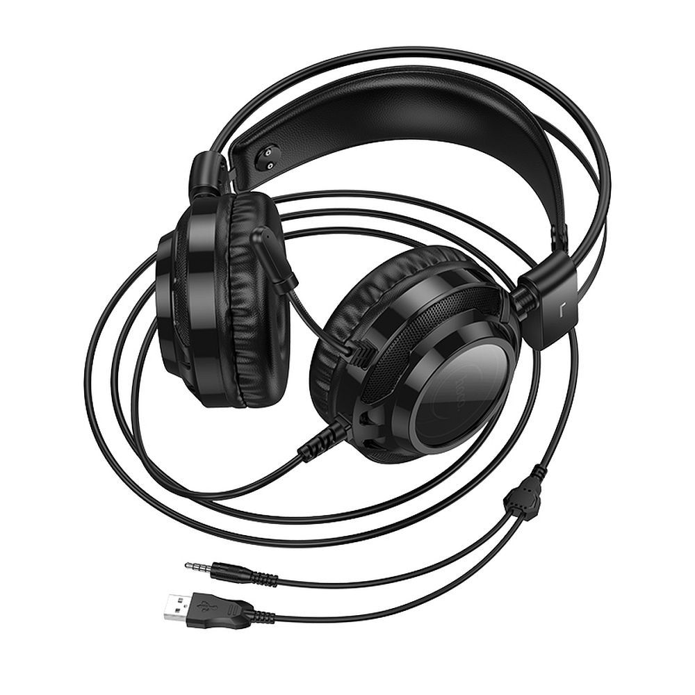 Gaming-Kopfhörer 3,5 mm HOCO W110, RGB, Schwarz
