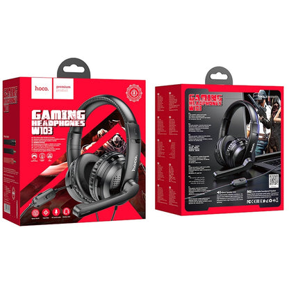 Gaming-Kopfhörer 3,5 mm HOCO W103, Schwarz