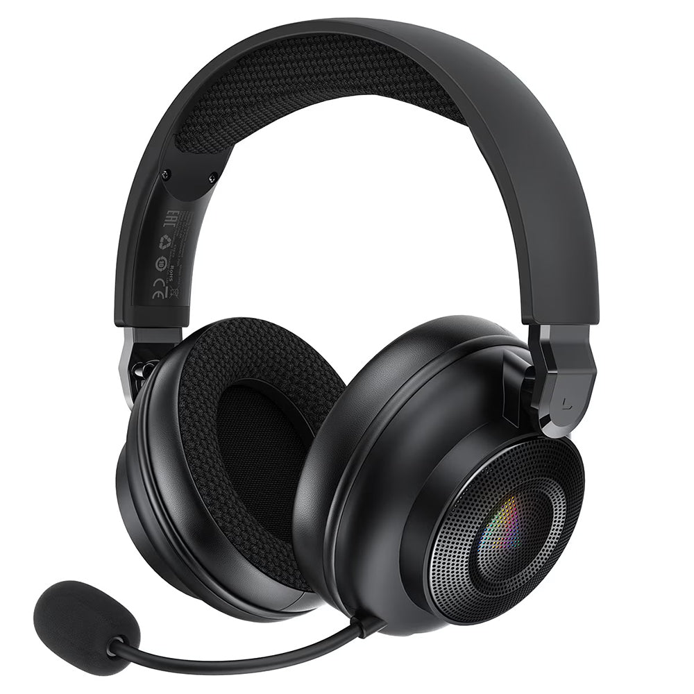 Acefast H15 Wireless Gaming-Kopfhörer, RGB, BT / Wi-Fi / Kabelgebunden, Schwarz