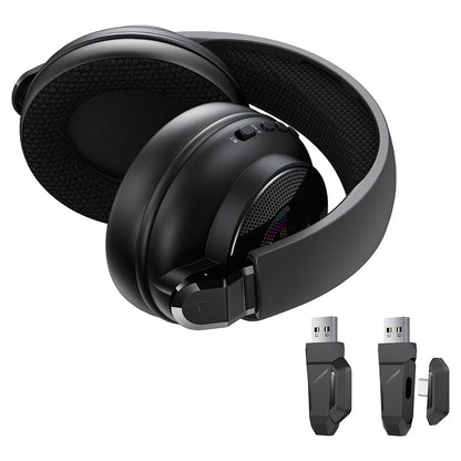 Acefast H15 Wireless Gaming-Kopfhörer, RGB, BT / Wi-Fi / Kabelgebunden, Schwarz
