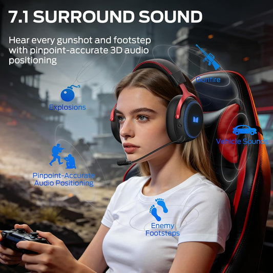 Wireless Gaming-Kopfhörer Monster Mission 350, BT / Wi-Fi / Kabelgebunden, Schwarz