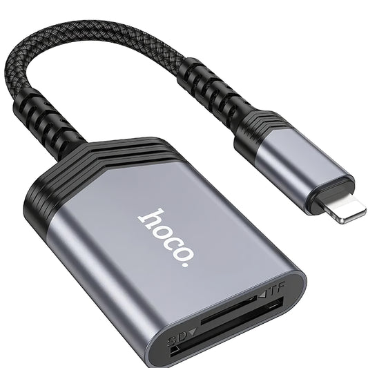Lightning Card Reader HOCO UA25, SD - microSD, Grau
