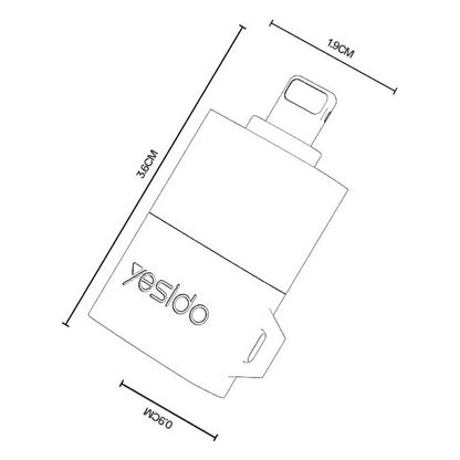 Lightning Card Reader Yesido GS38, microSD, Grey, Resealed
