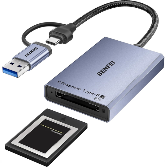 USB 3.2 / USB-C Kartenleser Benfei, CFexpress B, Grau