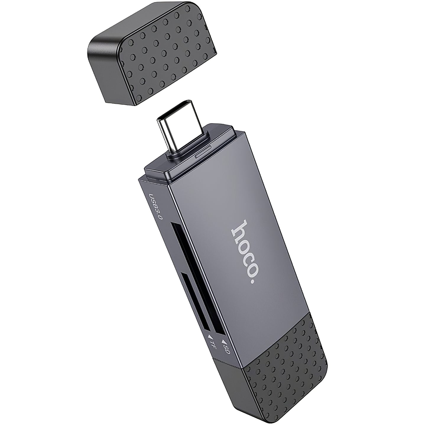 HOCO HB45 USB/USB-C-Kartenleser, SD – microSD, USB 2.0, Grau