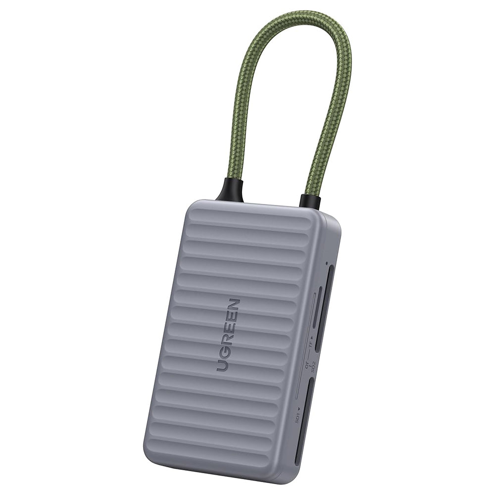UGREEN 55886 USB-C Card Reader with Organizer, 2 x SD - microSD, Gray