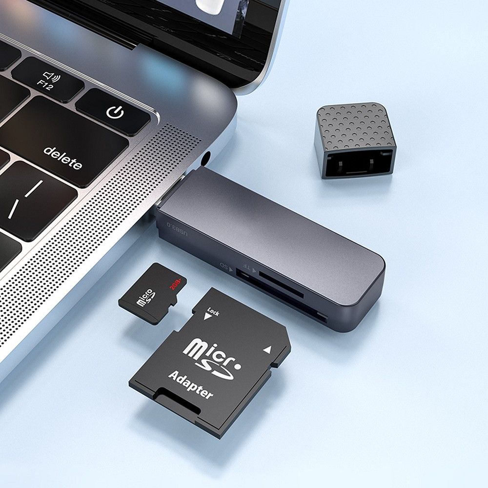 USB-Kartenleser HOCO HB45, SD - microSD, Grau
