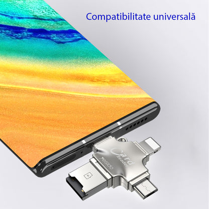 USB / USB-C / Lightning / microUSB Kartenleser Yesido GS13, microSD, Silber
