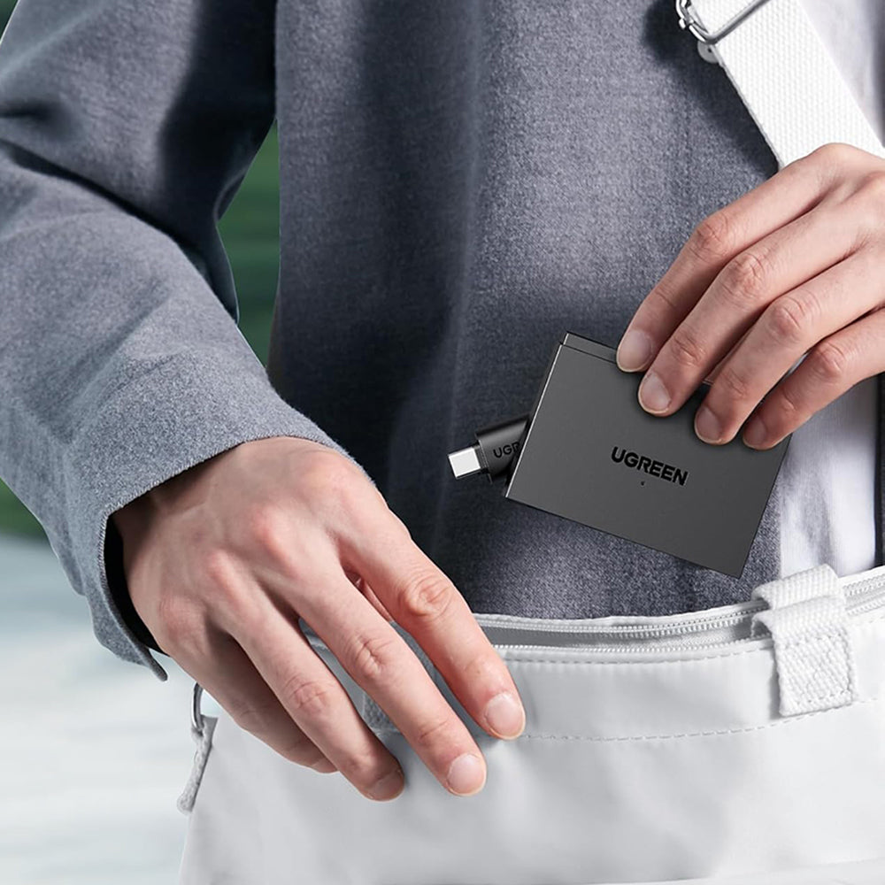 USB / USB-C Kartenleser UGREEN CM812 (45167), SD - microSD - 2 x USB-A, Schwarz