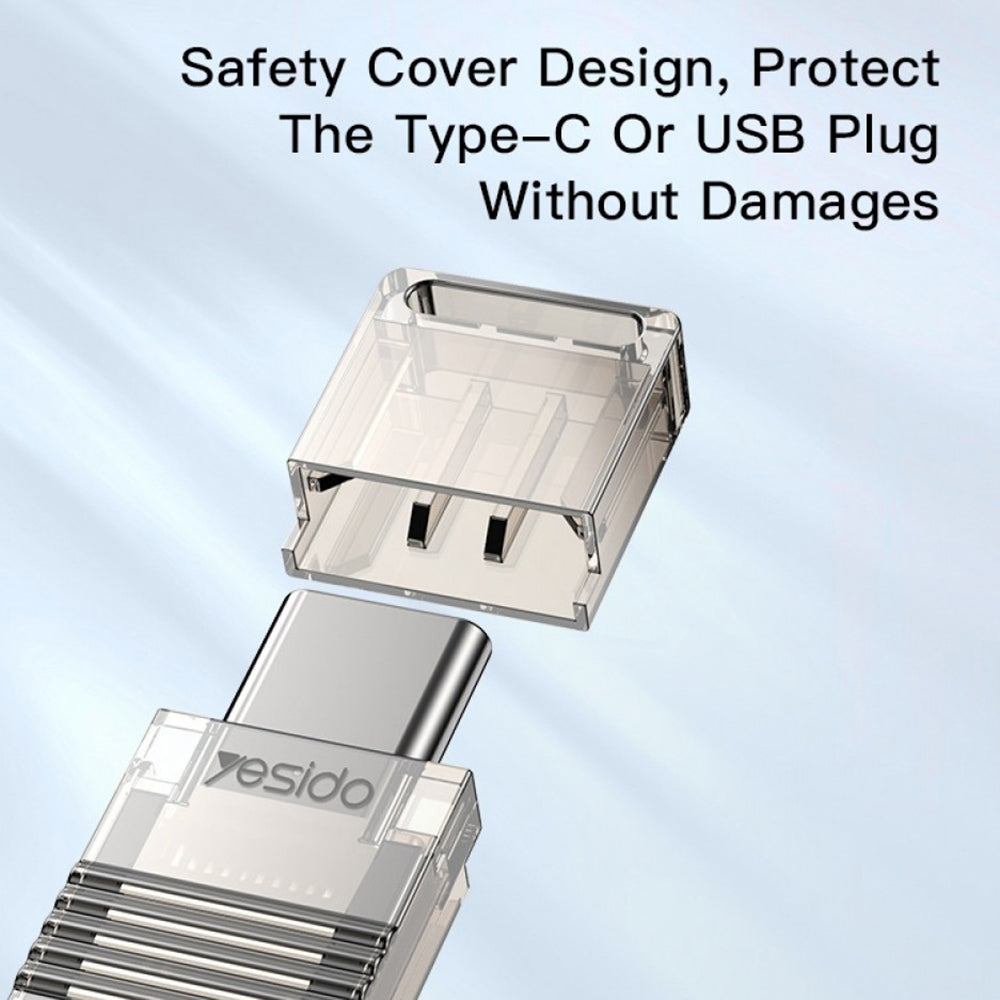 USB / USB-C Kartenleser Yesido GS21, microSD, Transparent