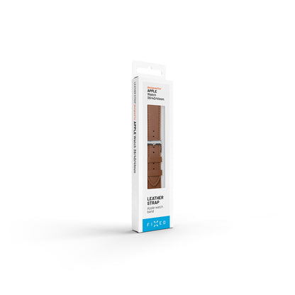 Fixed Leather Armband für Apple Watch 49mm / 46mm / 45mm / 44mm / 42mm Serie, Schwarz