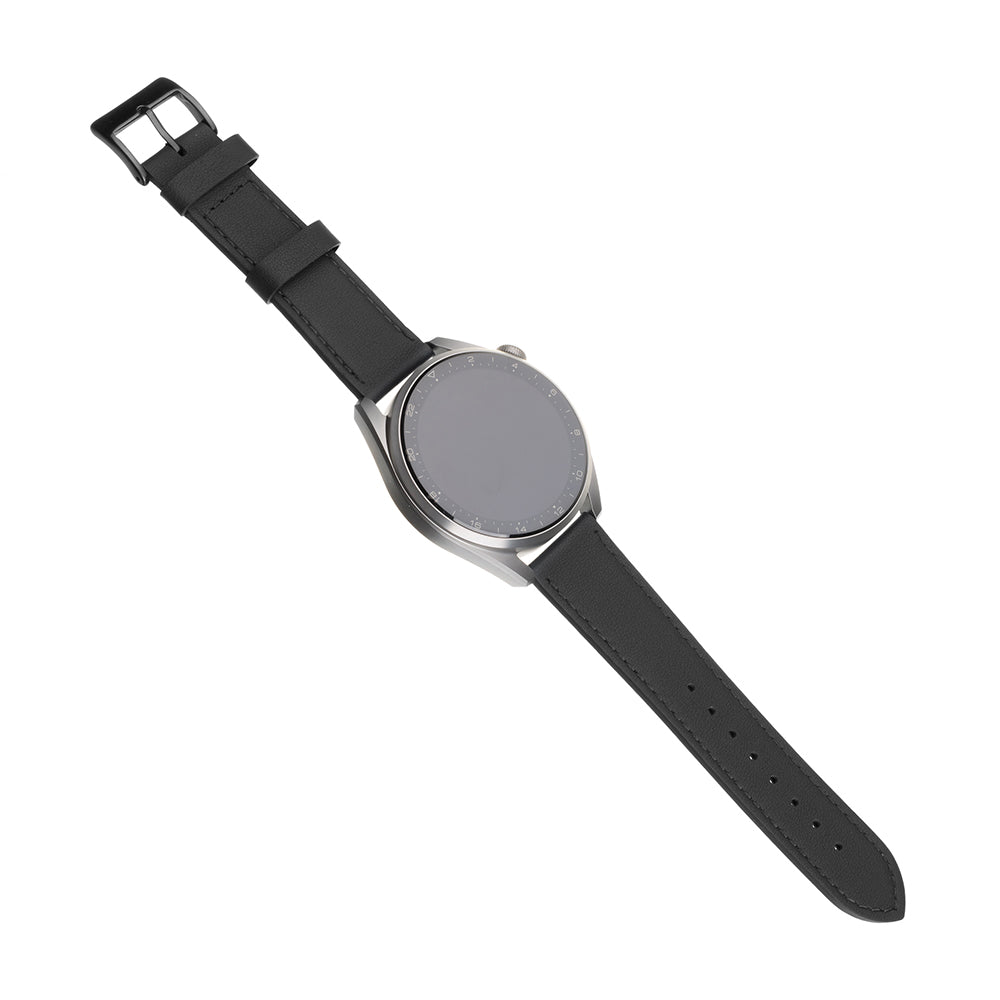Fixed Leather Armband für Huawei Watch / Xiaomi Watch Series, 22mm, Schwarz