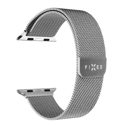 Fixed Mesh Armband für Apple Watch 42mm / 41mm / 40mm / 38mm Serie, Silberfarben