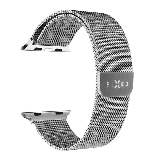 Fixed Mesh Armband für Apple Watch 49mm / 46mm / 45mm / 44mm / 42mm Serie, Silberfarben