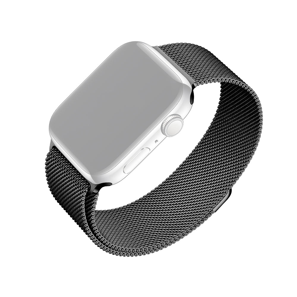 Fixed Mesh Armband für Apple Watch 49mm / 46mm / 45mm / 44mm / 42mm Serie, Schwarz