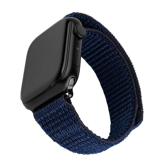 Fixed Nylon Sporty Armband für Apple Watch 49mm / 46mm / 45mm / 44mm / 42mm Serie, Dunkelblau