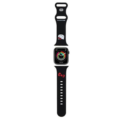 Hello Kitty Silikonarmband Kitty Head für Apple Watch 42mm / 41mm / 40mm / 38mm Serie, Schwarz