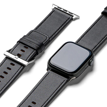 Ringke Leather One Armband für Apple Watch 49mm / 46mm / 45mm / 44mm / 42mm Serie, Schwarz