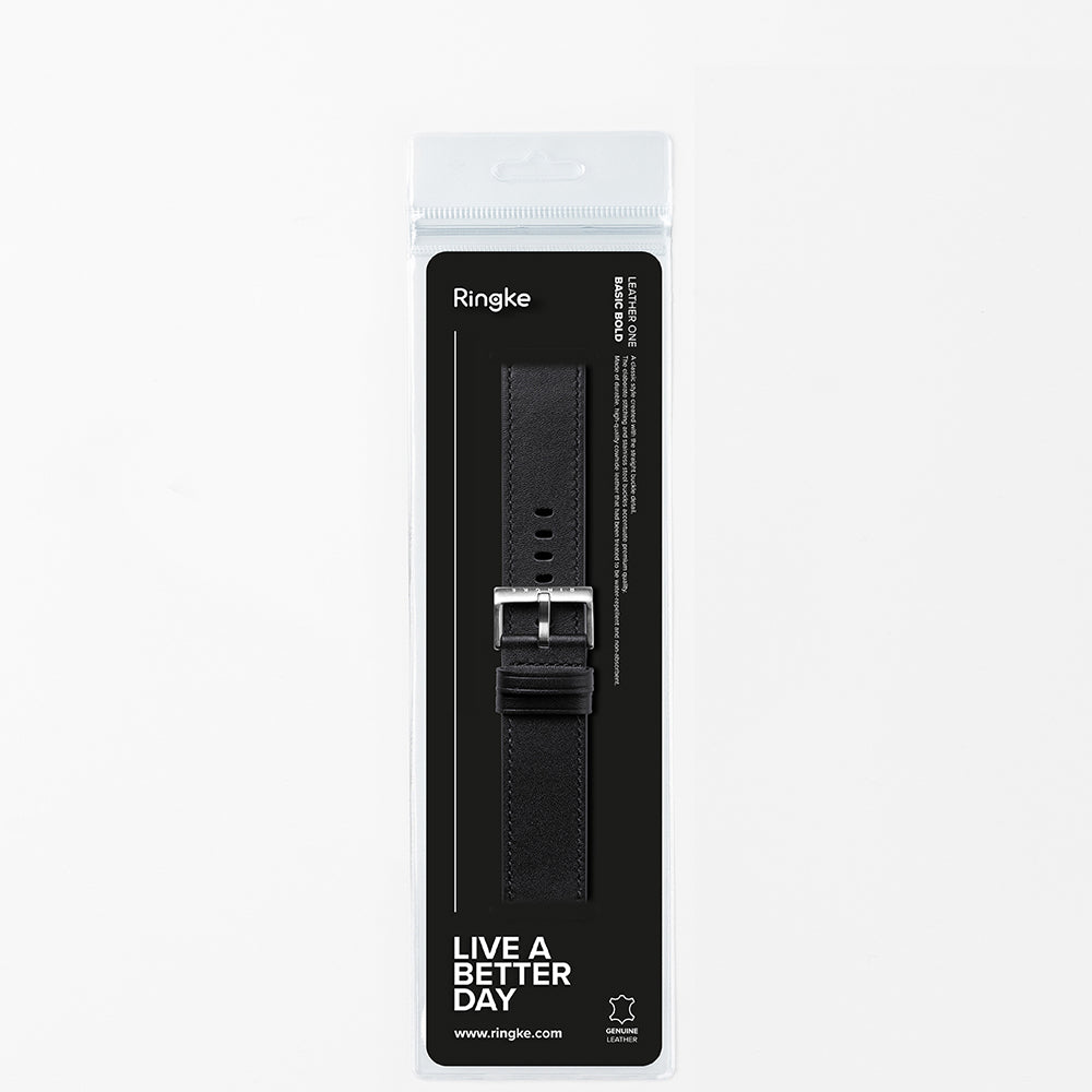 Ringke One Basic Bold Armband für Fossil Watch / Mobvoi Watch / Suunto Watch Series, 24mm, Schwarz
