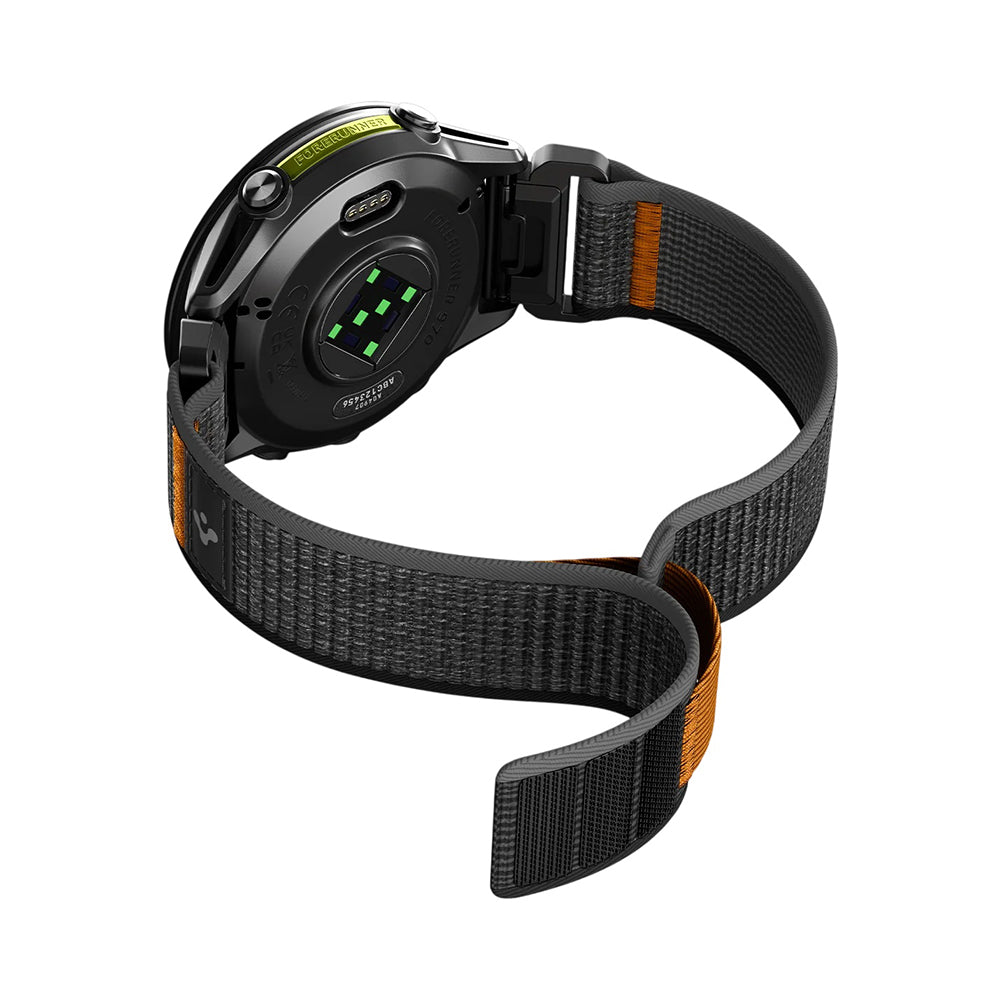 Spigen Athlex Air Armband für Garmin Watch Fenix / Forerunner / Approach Series, 22mm, Schwarz Orange AMP11426
