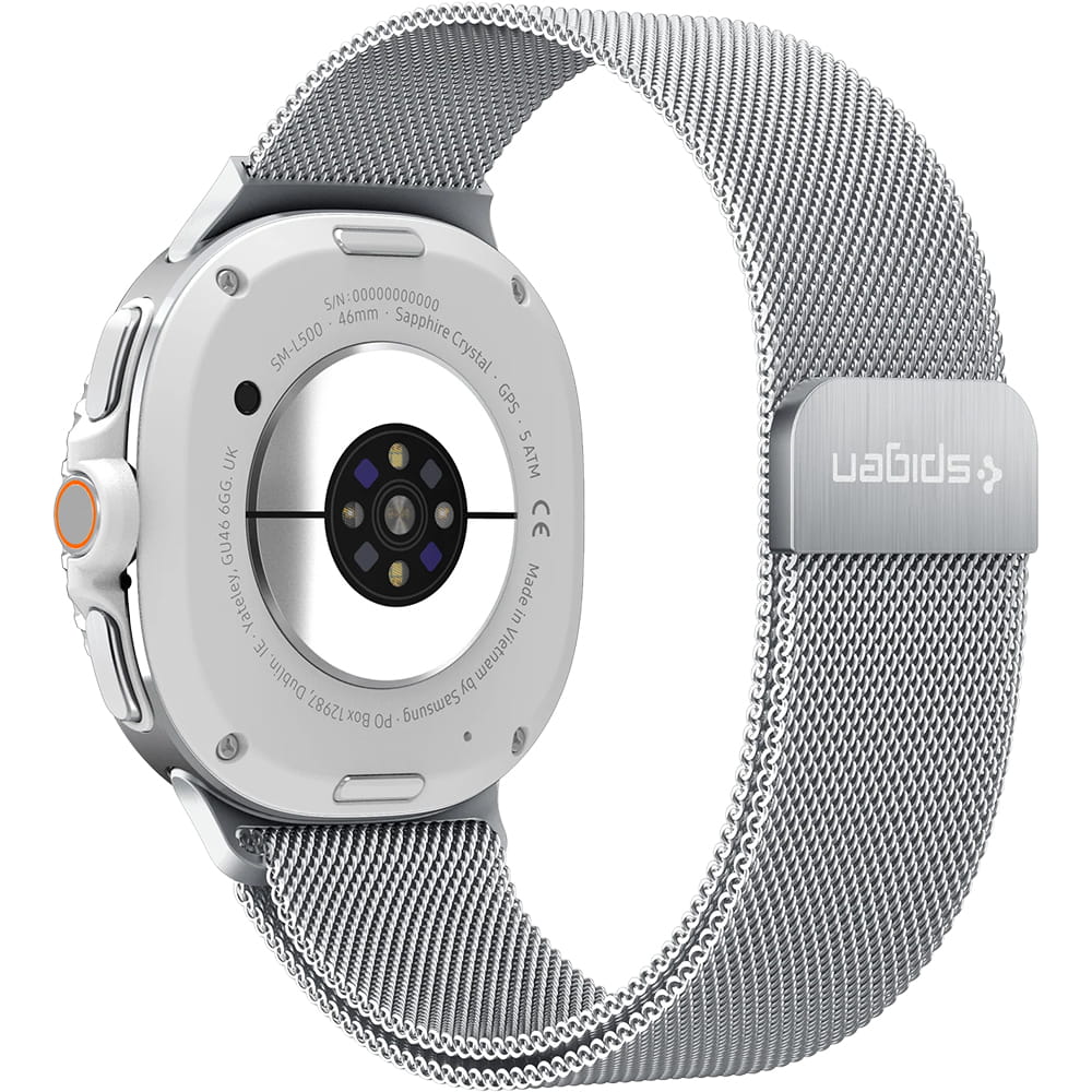 Spigen Metal Fit Armband für Samsung Galaxy Watch9 / Watch8 / Watch8 Classic Serie, Silber AMP10121