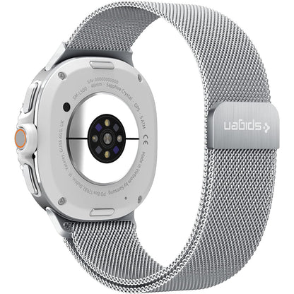 Spigen Metal Fit Armband für Samsung Galaxy Watch9 / Watch8 / Watch8 Classic Serie, Silber AMP10121