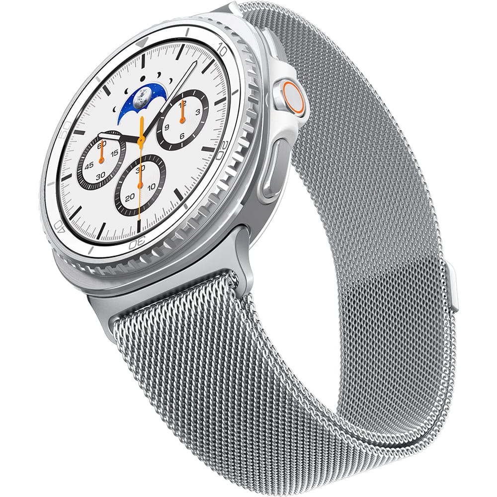 Spigen Metal Fit Armband für Samsung Galaxy Watch9 / Watch8 / Watch8 Classic Serie, Silber AMP10121