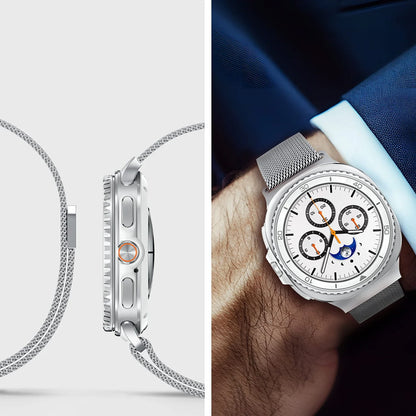 Spigen Metal Fit Armband für Samsung Galaxy Watch9 / Watch8 / Watch8 Classic Serie, Silber AMP10121
