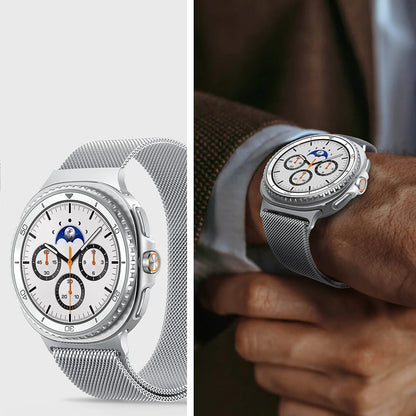 Spigen Metal Fit Armband für Samsung Galaxy Watch9 / Watch8 / Watch8 Classic Serie, Silber AMP10121