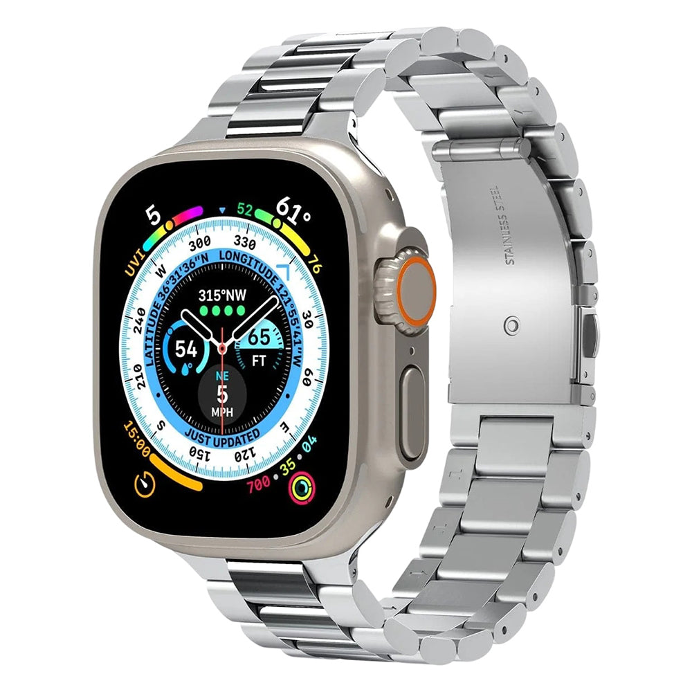 Spigen Modern Fit 316L Armband für Apple Watch 49mm / 46mm / 45mm / 44mm / 42mm Serie, Silber AMP06356