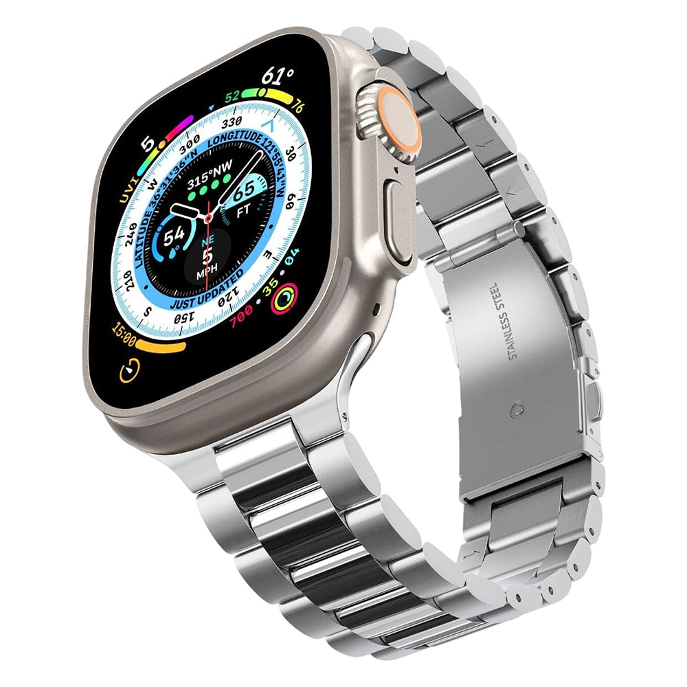 Spigen Modern Fit 316L Armband für Apple Watch 49mm / 46mm / 45mm / 44mm / 42mm Serie, Silber AMP06356