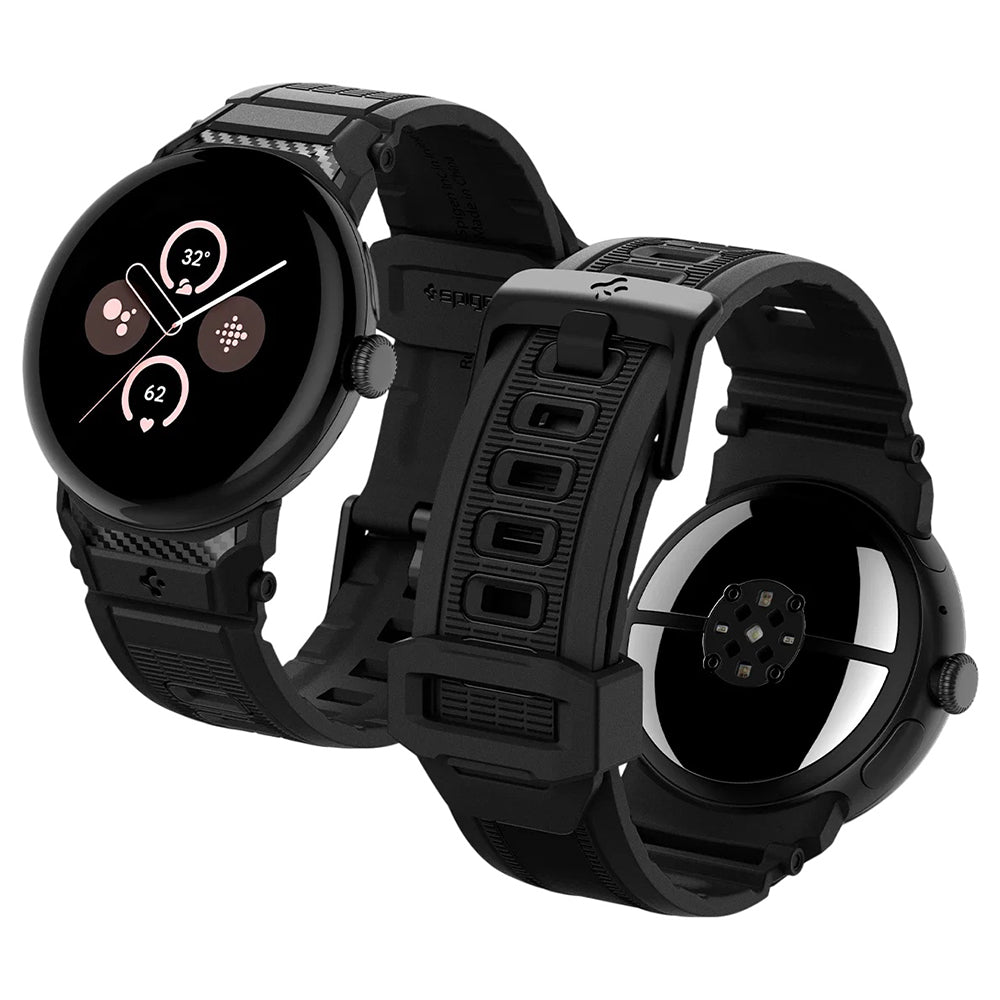 Spigen Rugged Armband für Google Pixel Watch 41mm Serie, Schwarz AMP07556