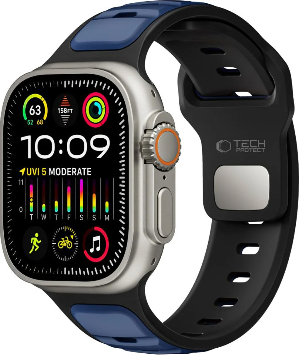 Tech-Protect Iconband Line Strap for Apple Watch 49mm / 46mm / 45mm / 44mm Series, Navy Blue