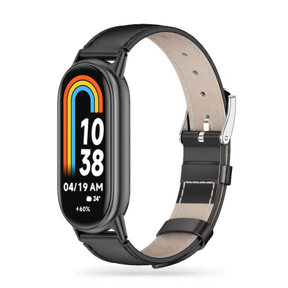 Tech-Protect Leatherfit-Armband für Xiaomi Smart Band 8 / 9, Schwarz