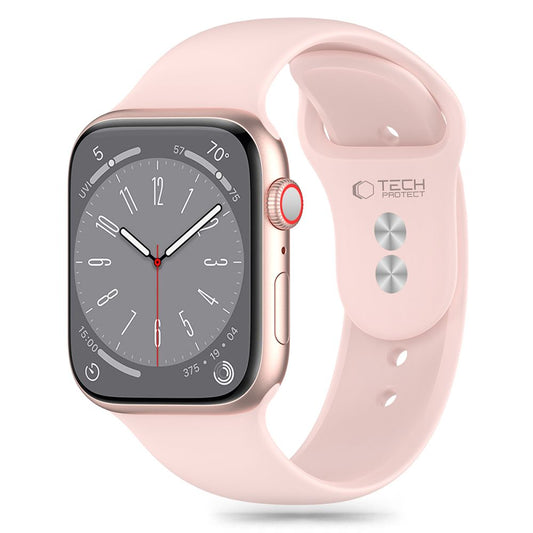 Tech-Protect Silikonarmband für Apple Watch 49 mm / 45 mm / 44 mm / 42 mm Serie, Pink