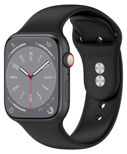 Tech-Protect Silikonarmband für Apple Watch 42mm / 41mm / 40mm Serie, Schwarz