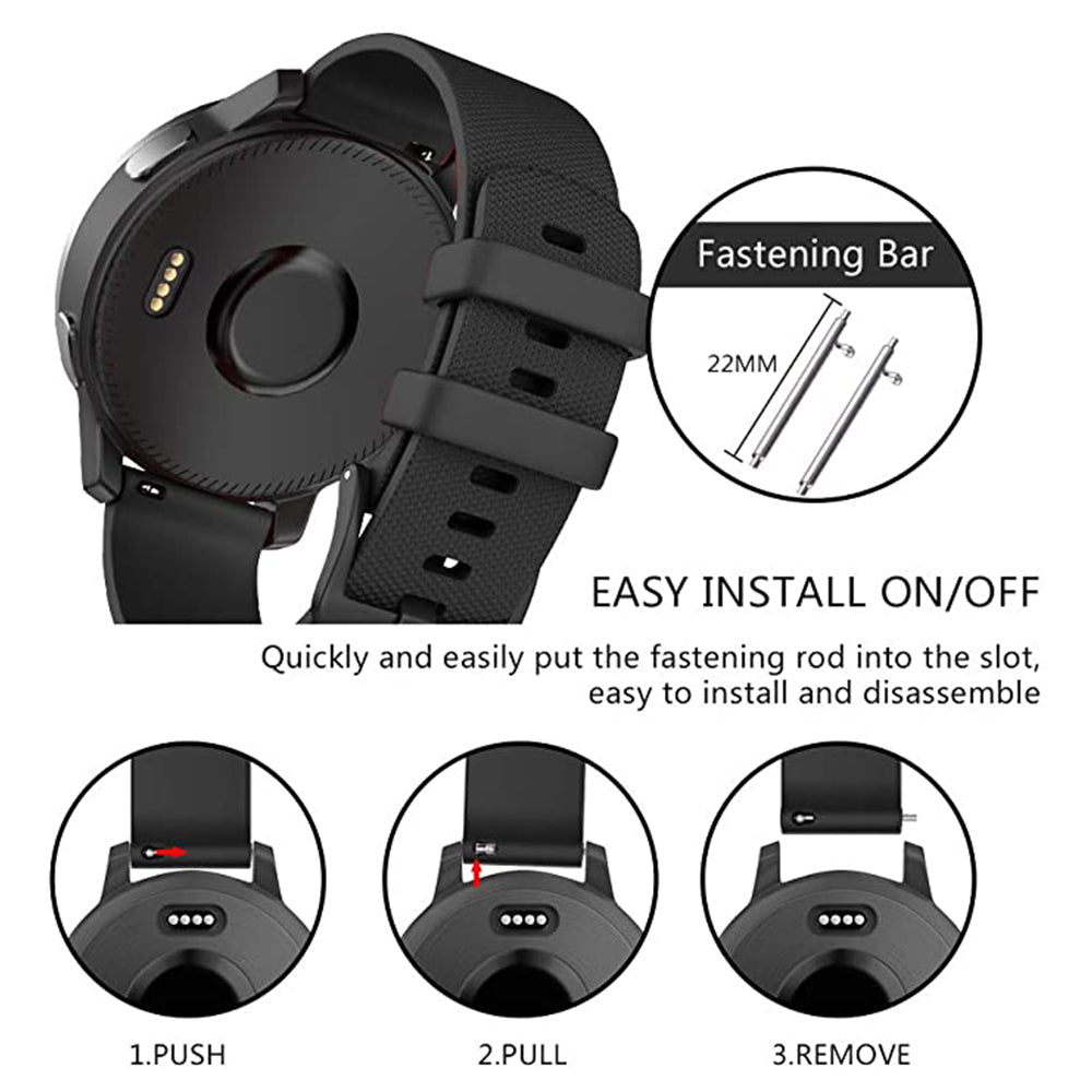 Techsuit W006 Armband für Samsung Galaxy Watch / Huawei Watch Series, 22mm, Schwarz