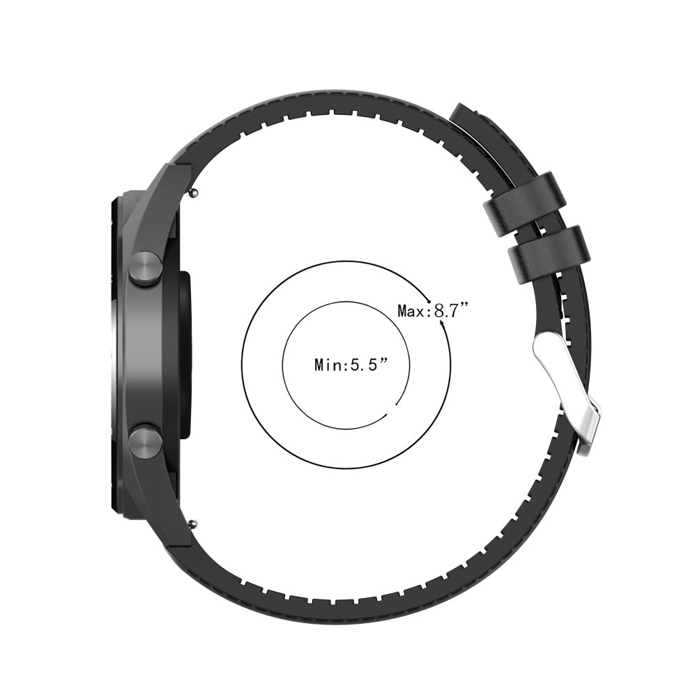 Techsuit W007 Armband für Samsung Galaxy Watch / Huawei Watch Series, 22mm, Schwarz