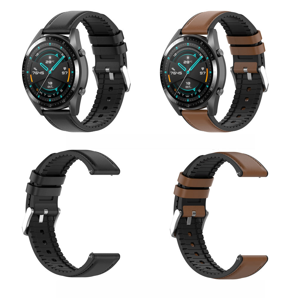 Techsuit W007 Armband für Samsung Galaxy Watch / Huawei Watch Series, 22mm, Schwarz