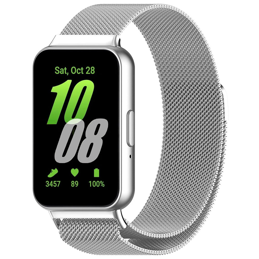Techsuit W009 Armband für Samsung Galaxy Fit3 R39M, Silber