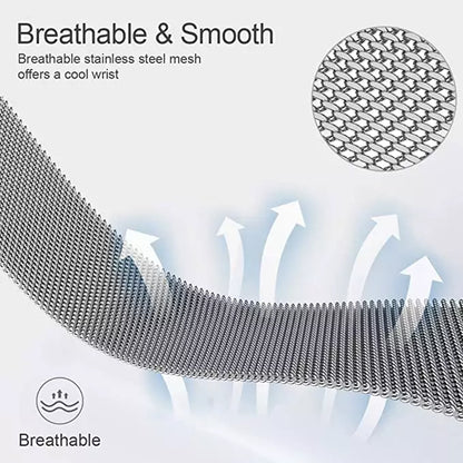 Techsuit W009 Armband für Samsung Galaxy Watch / Huawei Watch Series, 22mm, Silberfarben